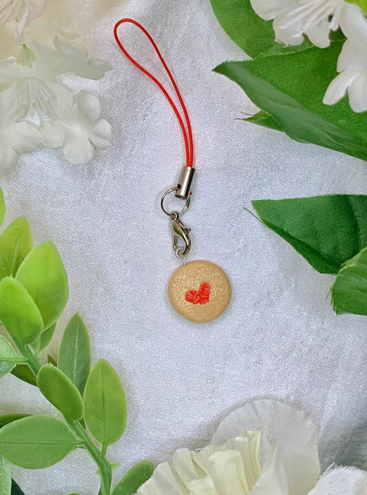 Raspberry Heart Cookie Charm