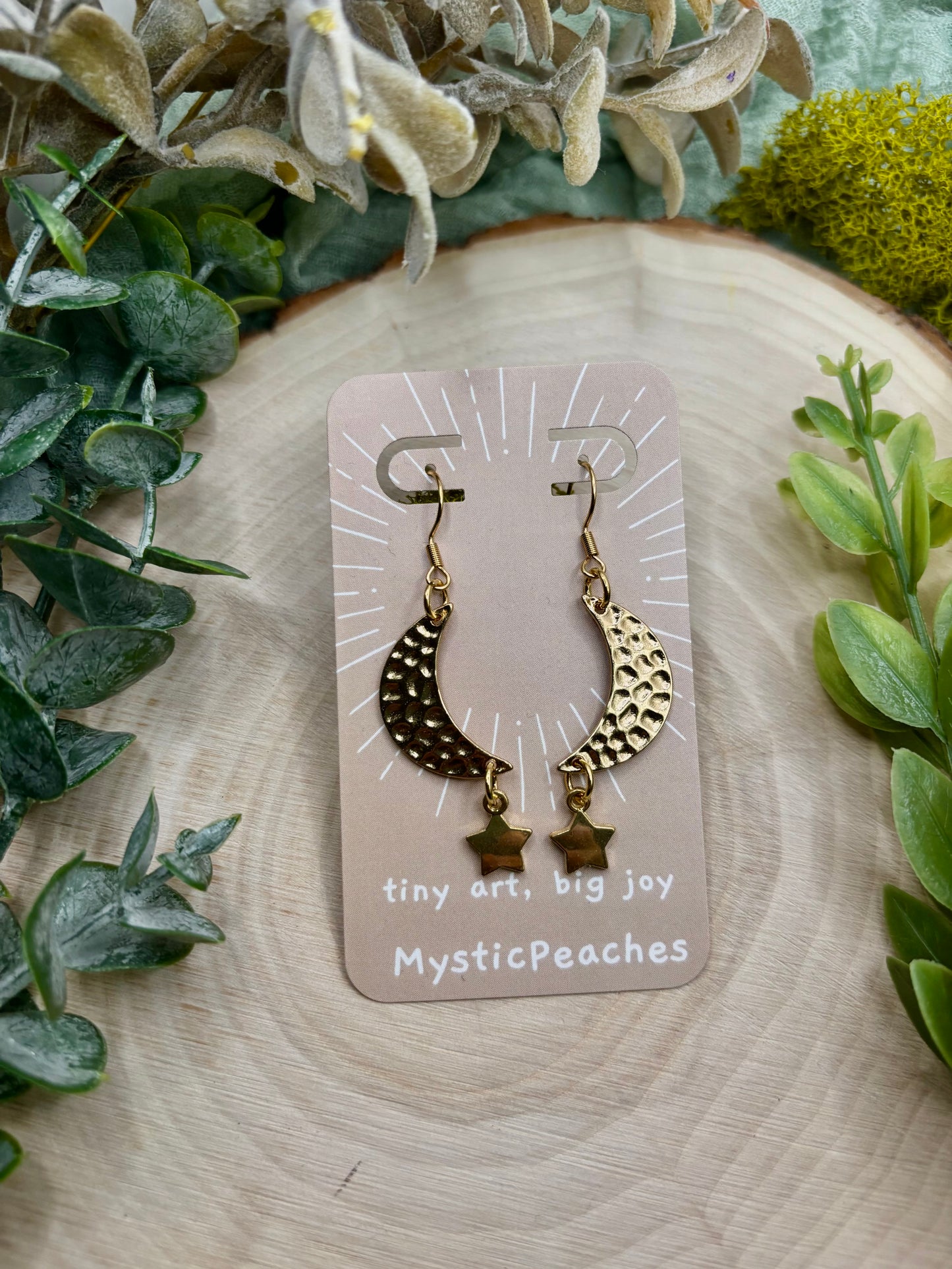 Metal Moon Dangles